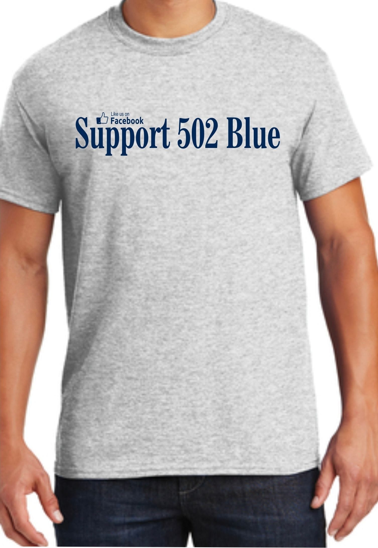 Support 502 Blue T-Shirt Grey